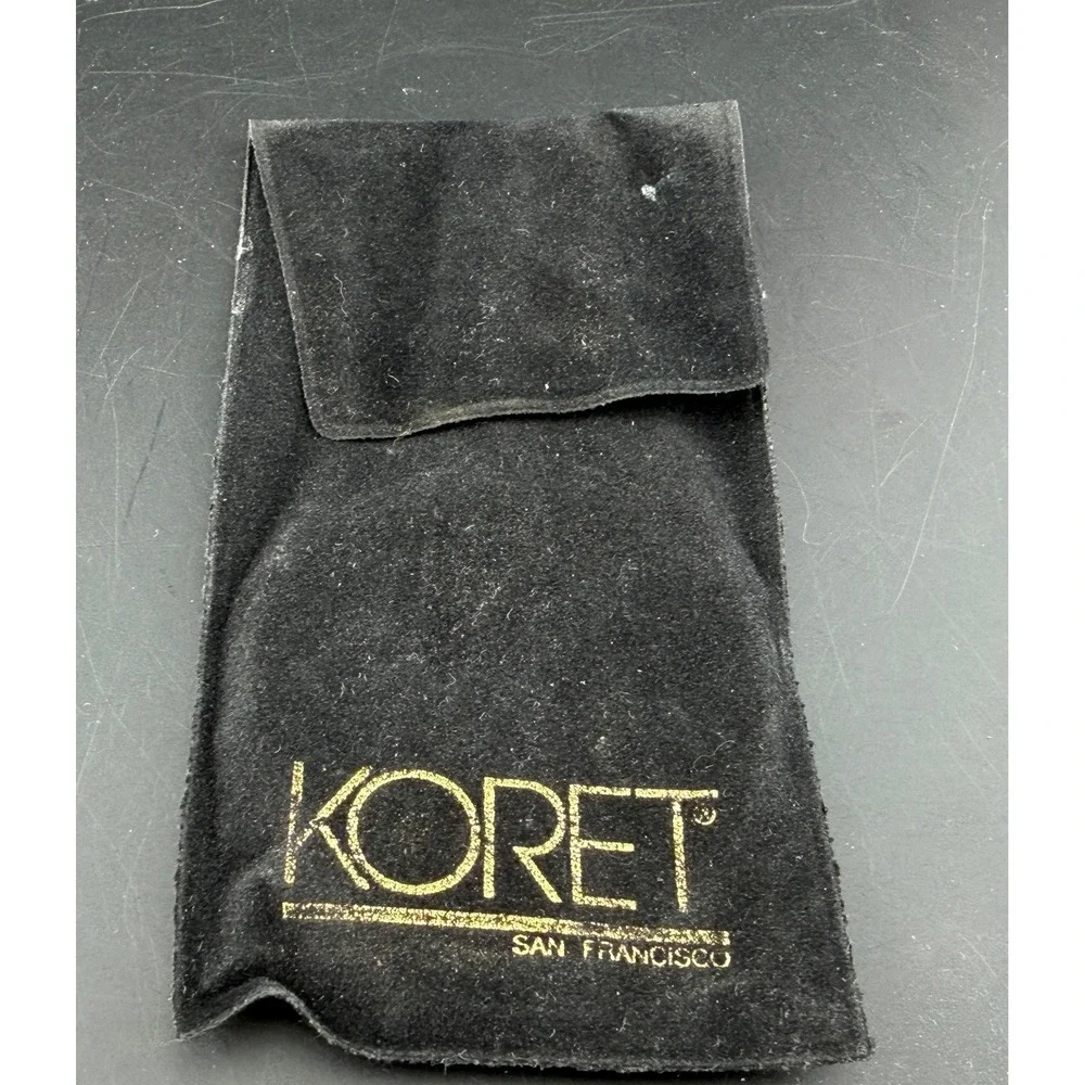 Vintage Koret San Francisco Hand Mirror: Silver Tone Shell with Velvet Pouch